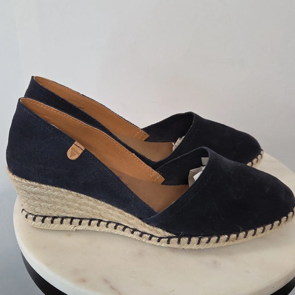 Verbenas Navy Suede Espadrille Wedge Shoes  Size 41 - Picture 3 of 5